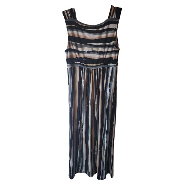 Bob Mackie Striped Square Neck Maxi Dress, Small - Picture 3 of 6